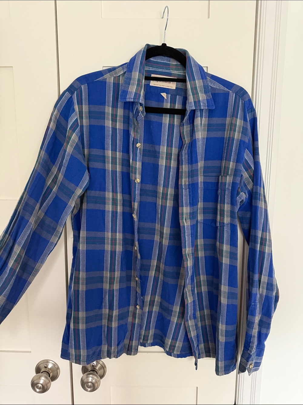 1980’s Vintages Blue Plaid Button-Down Shirt - Men's Casual Shirt